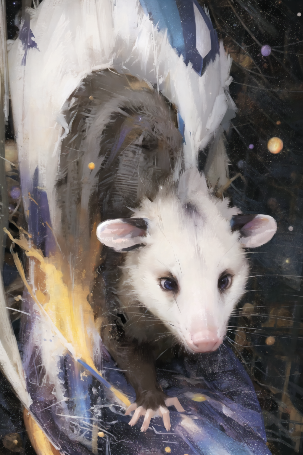 00173-3150138133-masterpiece, best quality, highres,solo, opossum _lora_opossum_0.8__astronaut,helmet, galaxy,space,sci-fic,rocket_ _lora_bouguer.png